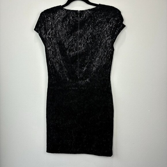 Alice + Olivia Black Sequin Snakeskin Mini Dress S - Picture 9 of 9